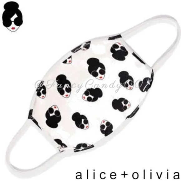 Alice + Olivia Accessories - Alice + Olivia Printed Face Mask White & Black